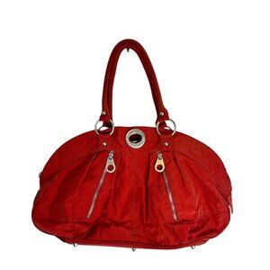 Baggallini Red  Purse Satchel Bag Hobo Zippers Large 90s Y2K Zippers Hard